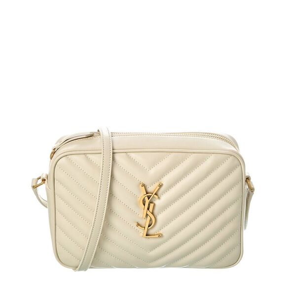 Saint Laurent Lou Monogram Leather Camera Bag, White - Picture 1 of 6